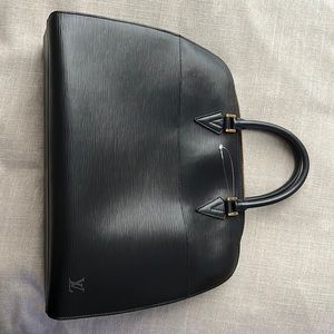 LOUIS VUITTON SORBONNE HANDBAG BLACK EPI LEATHER SATCHEL
